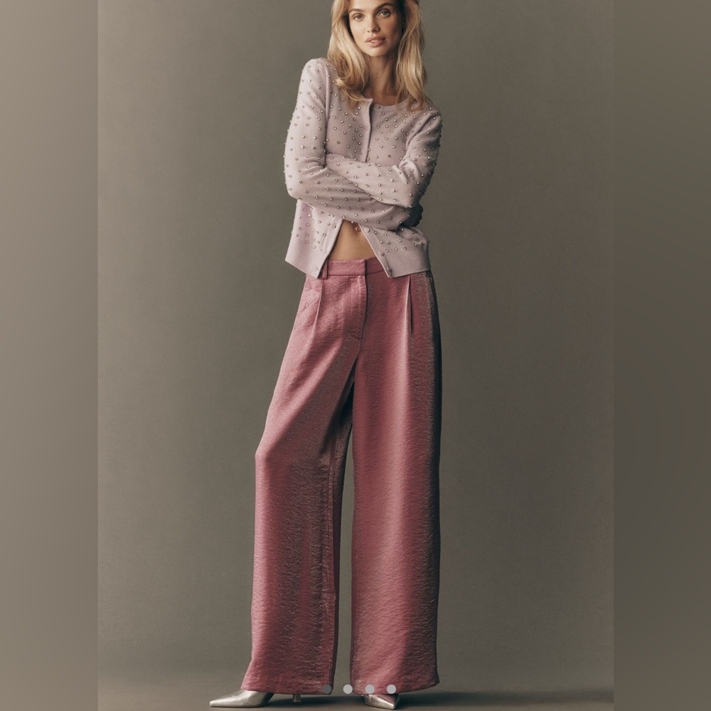 Maeve Shimmered Wide-Leg Anthropologie Pants